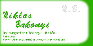 miklos bakonyi business card